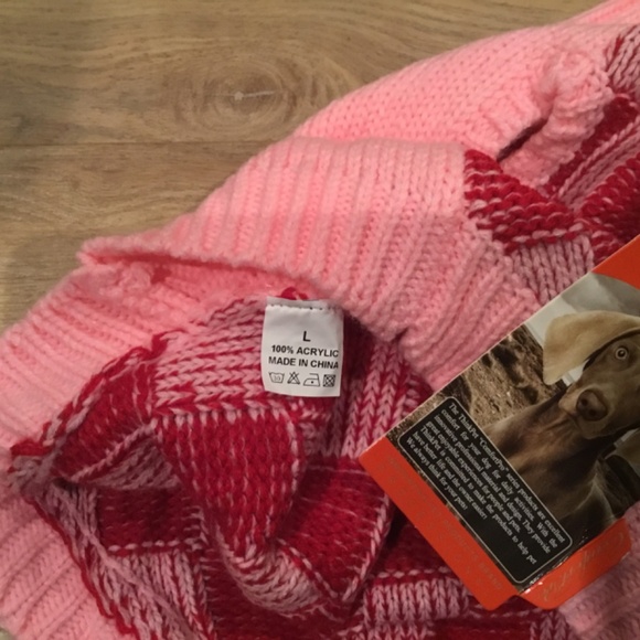 Dog Pink Checker Knitted Warm Sweater - Picture 6 of 6